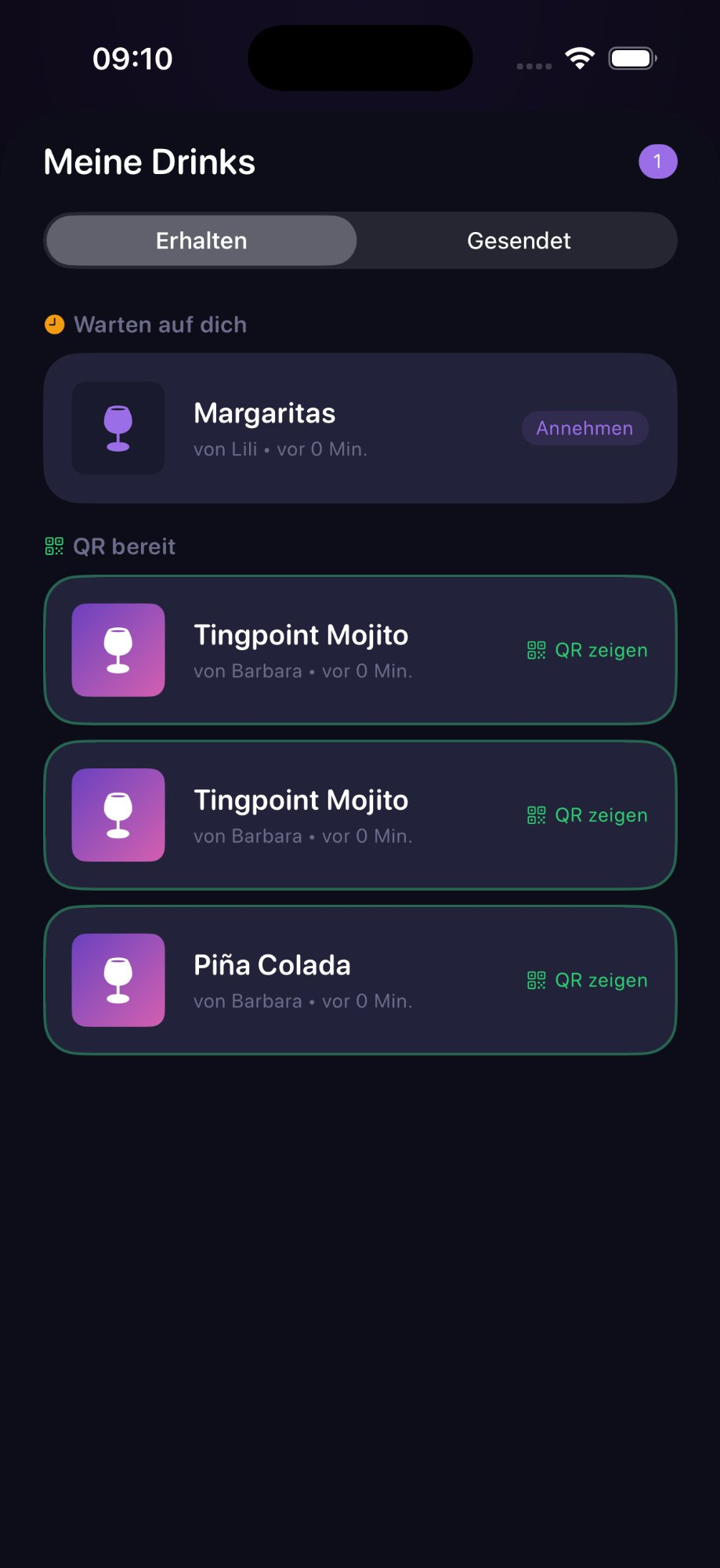 Getränkekarte & Events